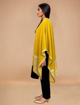 trueBrowns Yellow Woollen Kaftan Cape