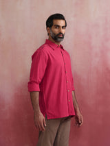 trueBrowns Men's Pink Cotton Shirt