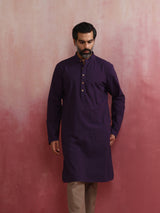 trueBrowns Men's Purple Kurta