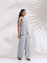 trueBrowns Grey Cotton Stripe Co-ord Set