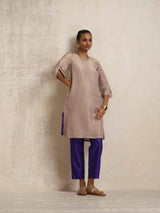 trueBrowns Lilac Tissue Kurta Co-ord Set