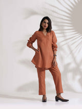 trueBrowns Rust Slub Co-ord Set