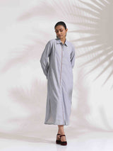 trueBrowns Grey Stripe Cotton Shirt Dress