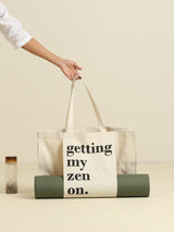 trueBrowns Off White Yoga Tote Bag
