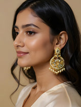 trueBrowns Mirror And Pearl Chandbali Earrings