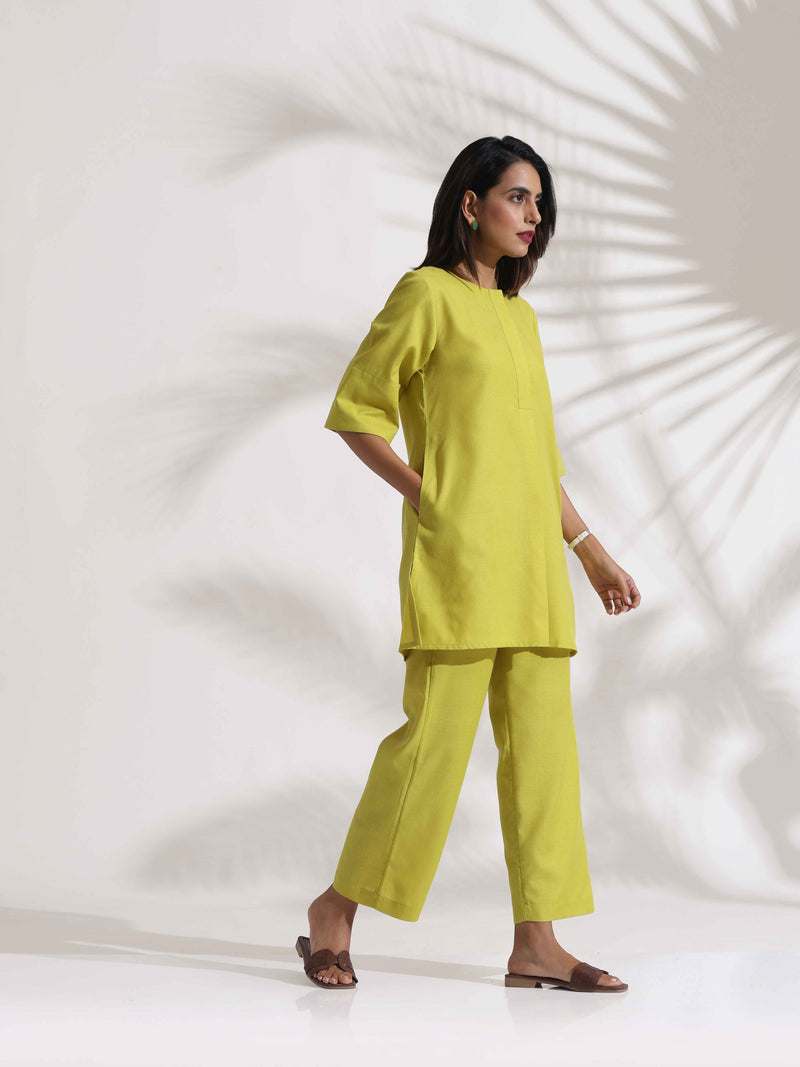 trueBrowns Lime Slub Co-ord Set