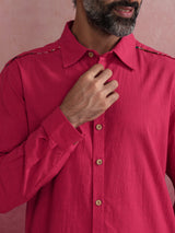 trueBrowns Men's Pink Cotton Shirt