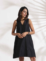trueBrowns Black Slub Dress