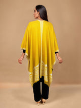 trueBrowns Yellow Woollen Kaftan Cape