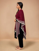 trueBrowns Maroon Woollen Kaftan Cape