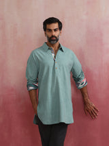 trueBrowns Men's Blue Cotton Kurta