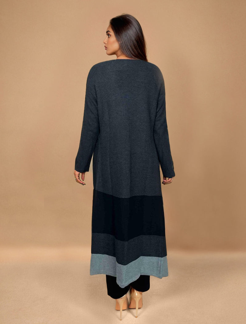 trueBrowns Dark Grey Woollen Cape