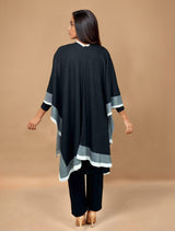 trueBrowns Black Woollen Kaftan Cape