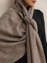 trueBrowns Grey Check Woollen Stole