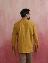 trueBrowns Men's Mustard Cotton Shirt