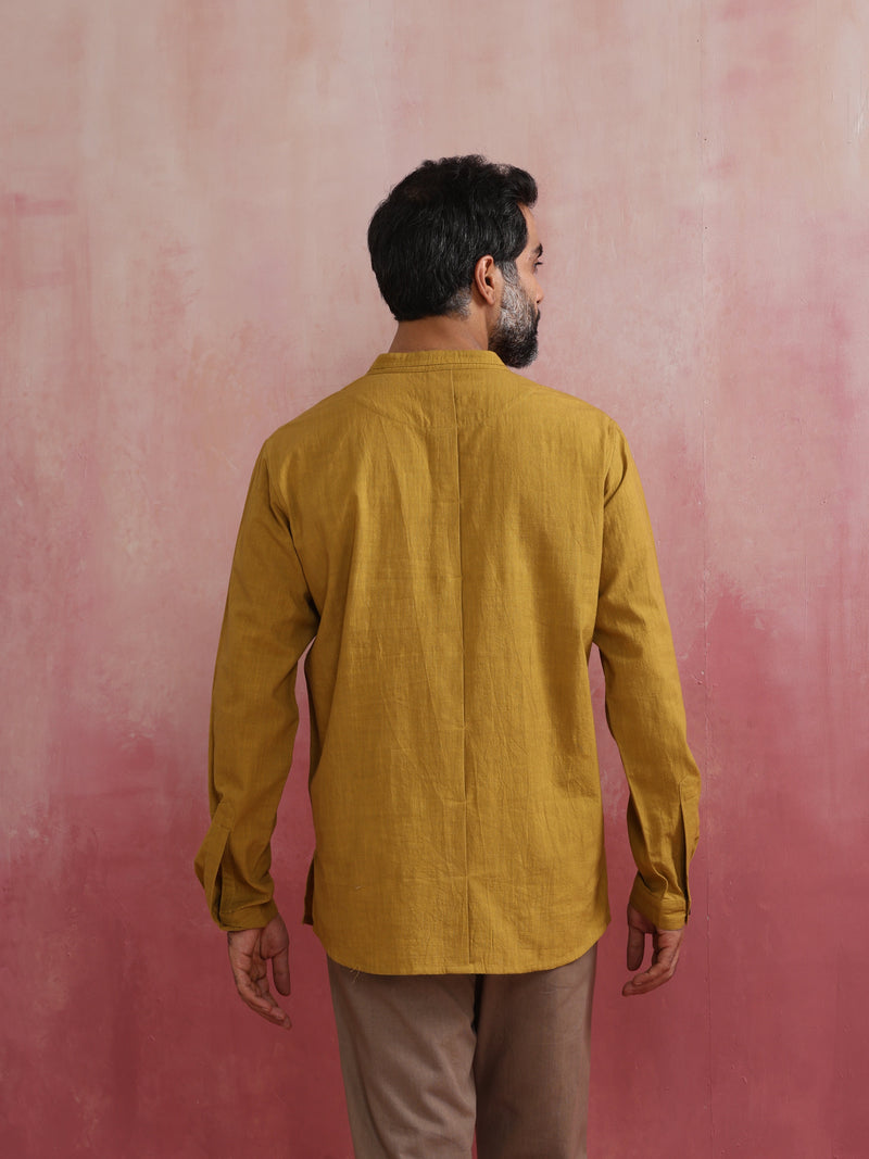 trueBrowns Men's Mustard Cotton Shirt