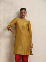 trueBrowns Gold Tissue Kurta Co-ord Set