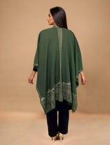 trueBrowns Green Woollen Kaftan Cape