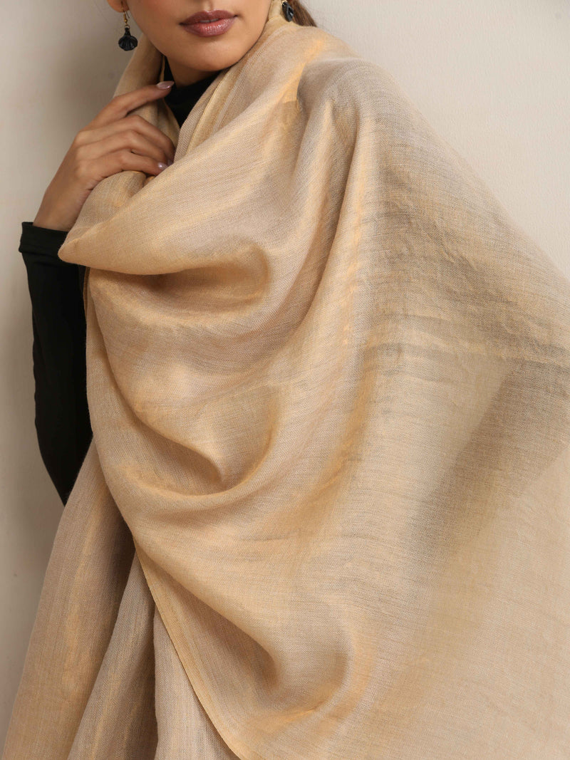 trueBrowns Beige Woollen Stole