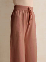 trueBrowns Peach Woollen Flared Pants