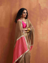 trueBrowns Bronze Tissue Ready To Wear Saree