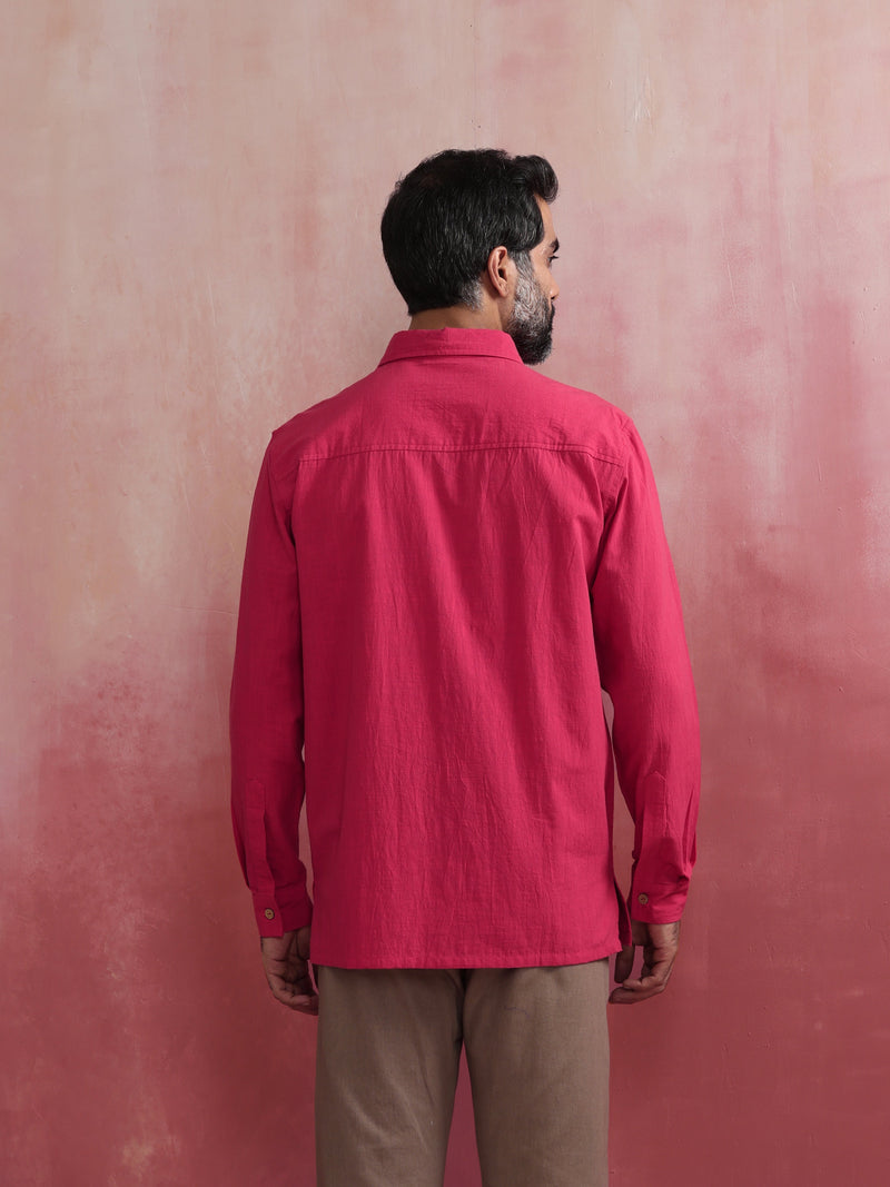 trueBrowns Men's Pink Cotton Shirt