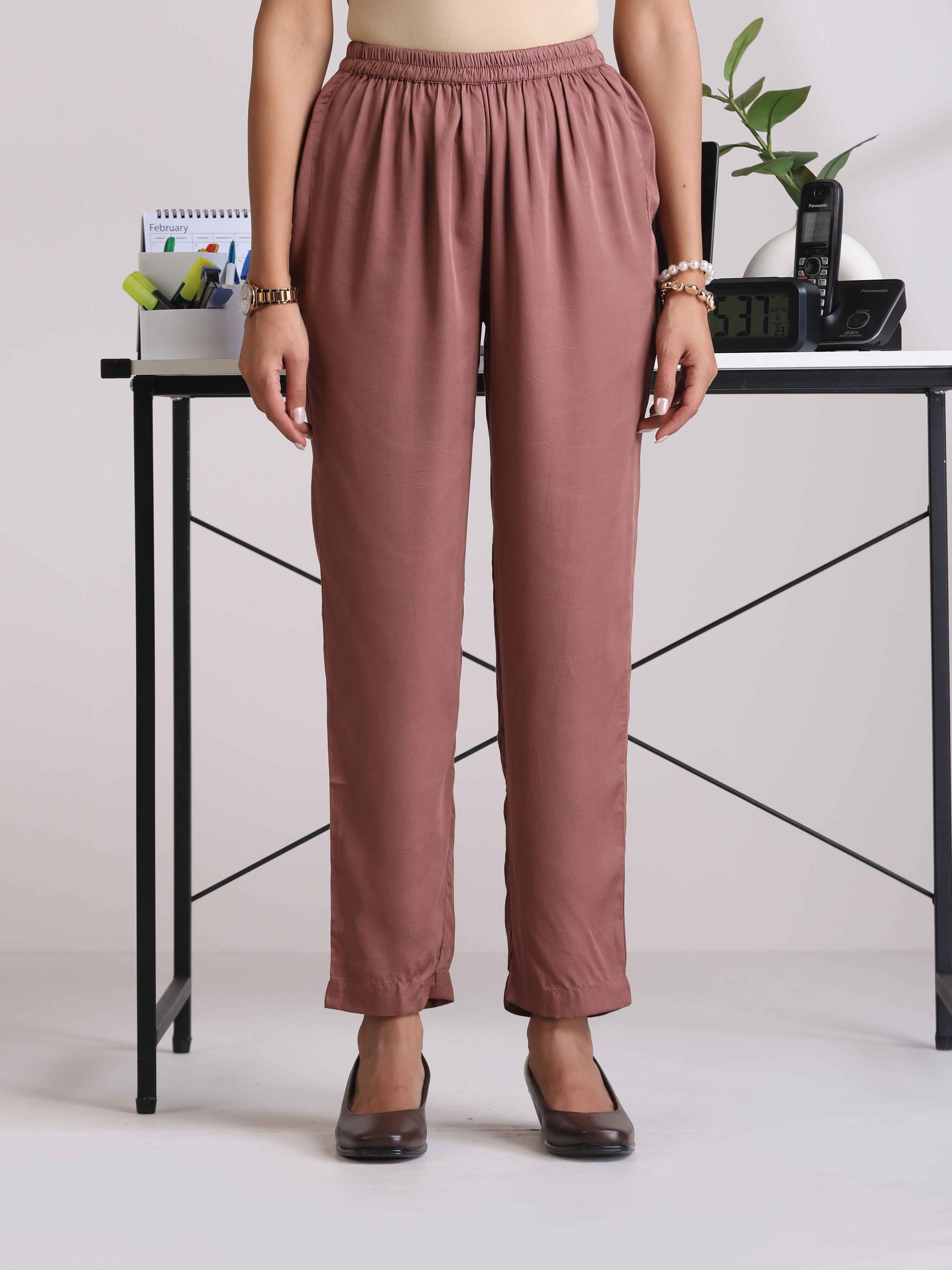 trueBrowns Brown Modal High low Kurta Set