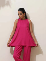 trueBrowns Pink Viscose Co-ord Set
