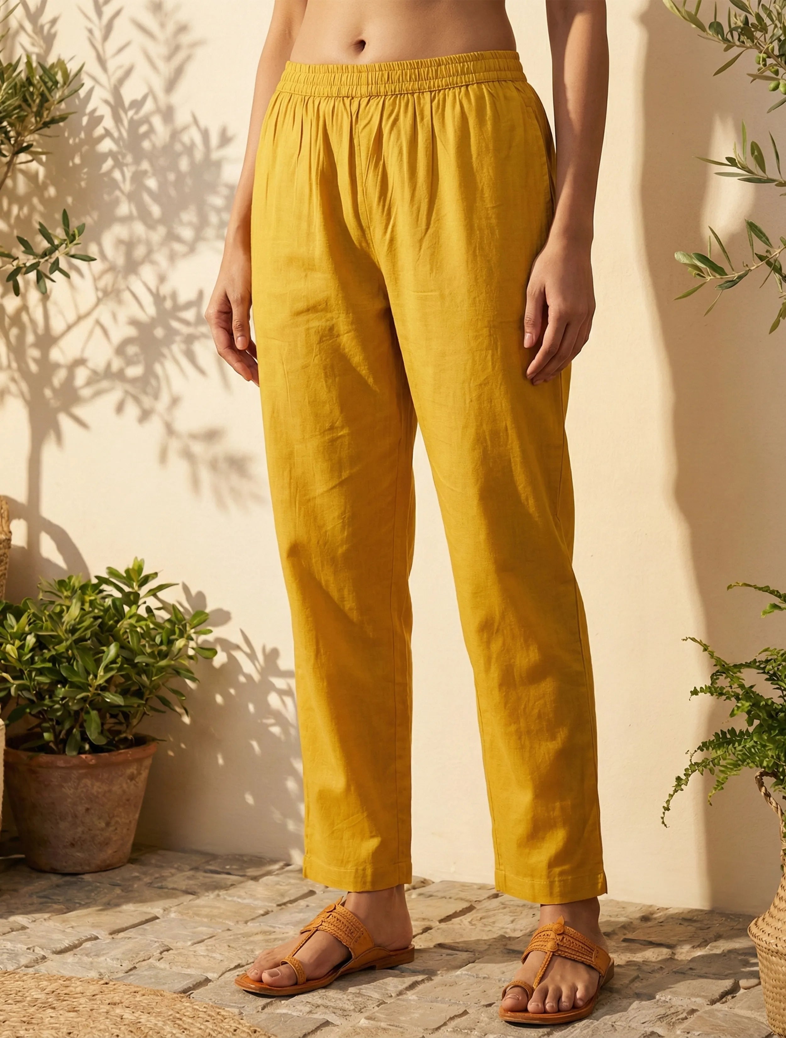 trueBrowns Yellow Floral Print Embroidered Kurta Pant Dupatta Set