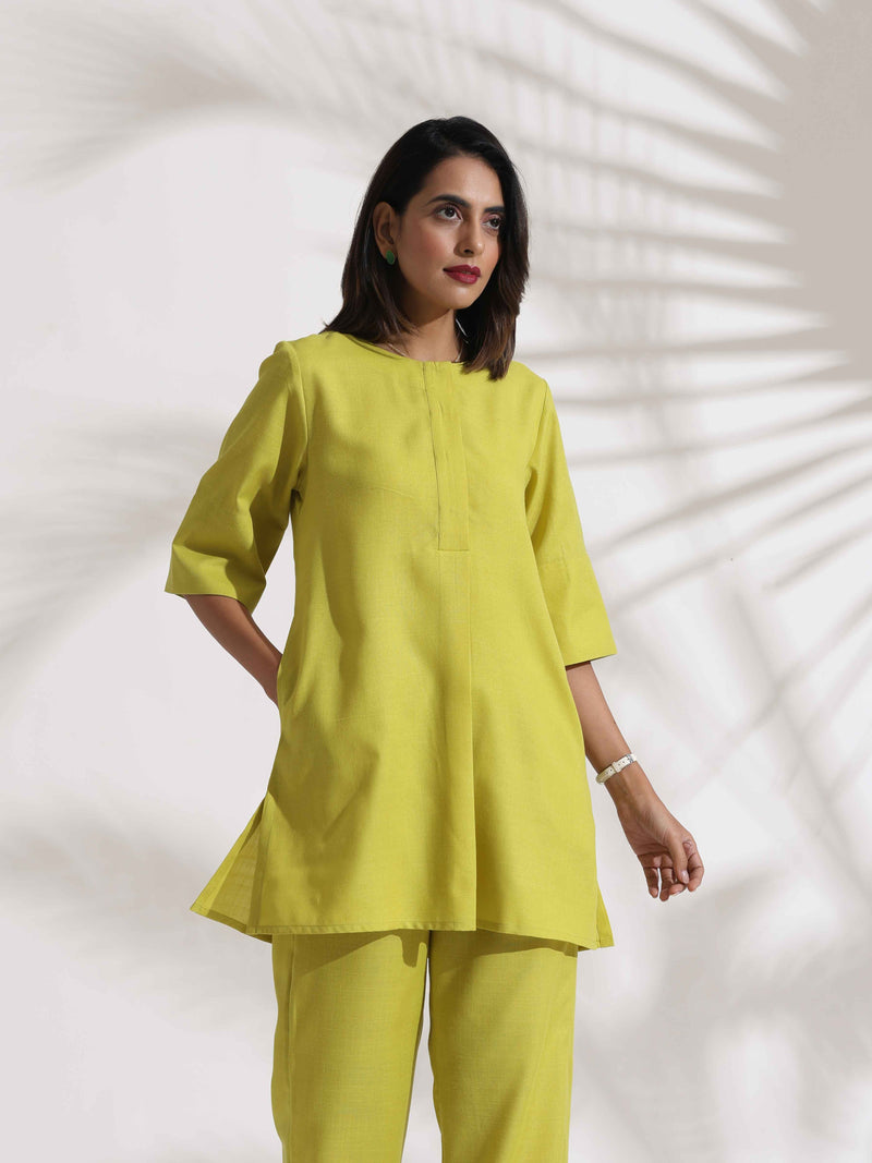 trueBrowns Lime Slub Co-ord Set
