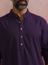 trueBrowns Men's Purple Kurta