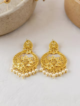 trueBrowns Mirror And Pearl Chandbali Earrings
