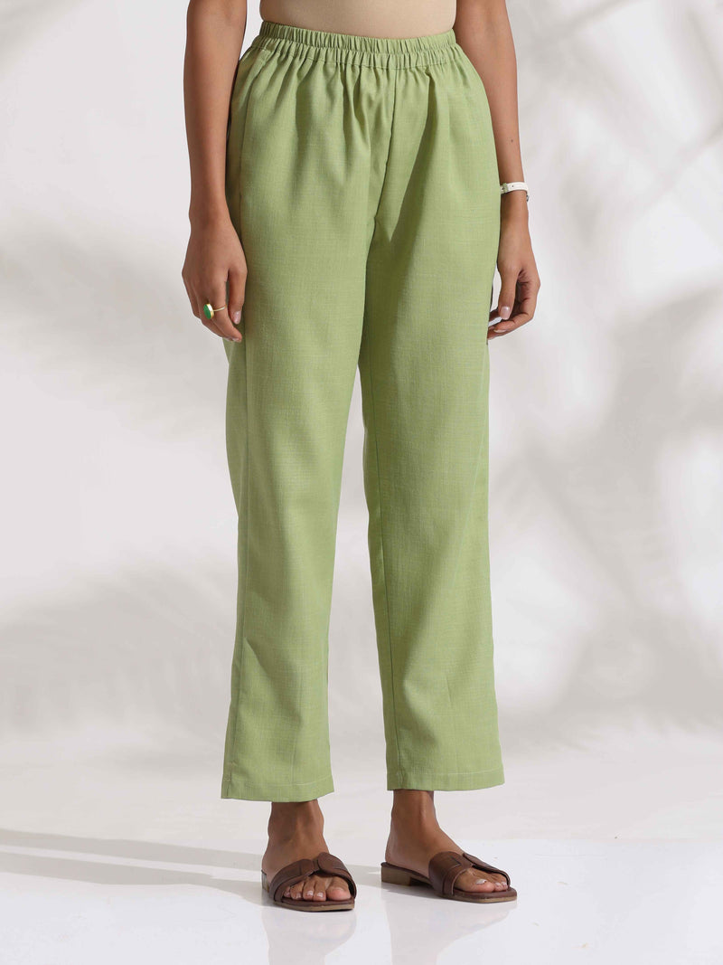 trueBrowns Green Slub Co-ord Set