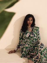 trueBrowns Green Muslin Ikat Saree