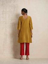 trueBrowns Gold Tissue Kurta Co-ord Set