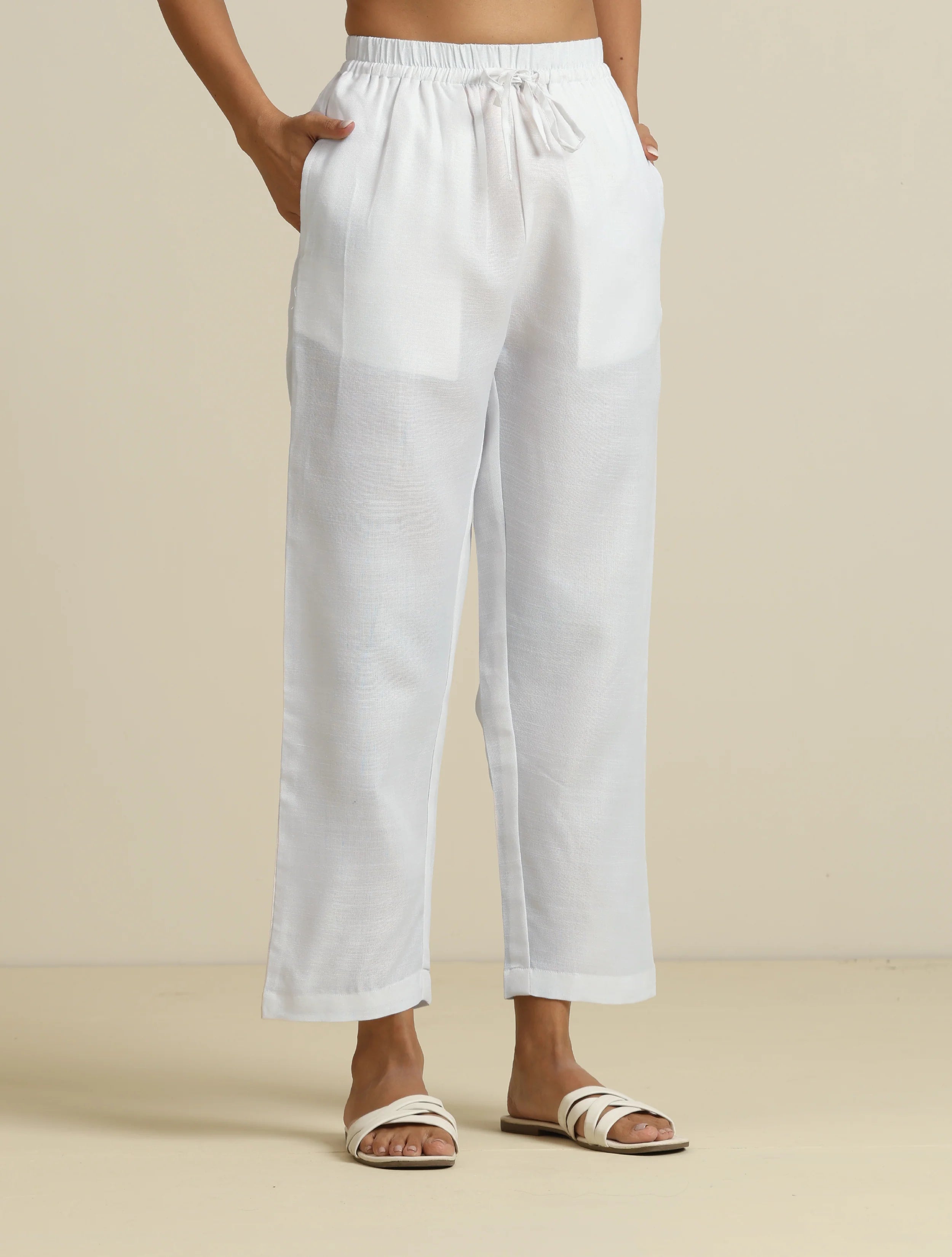 trueBrowns White Cotton Blend Co-ord Set