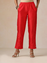 trueBrowns Blue Brocade Straight High-Slit Kurta Set