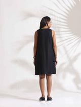 trueBrowns Black Slub Dress