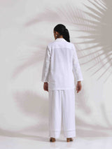 trueBrowns White Cotton Schiffli Jacket Co-ord Set