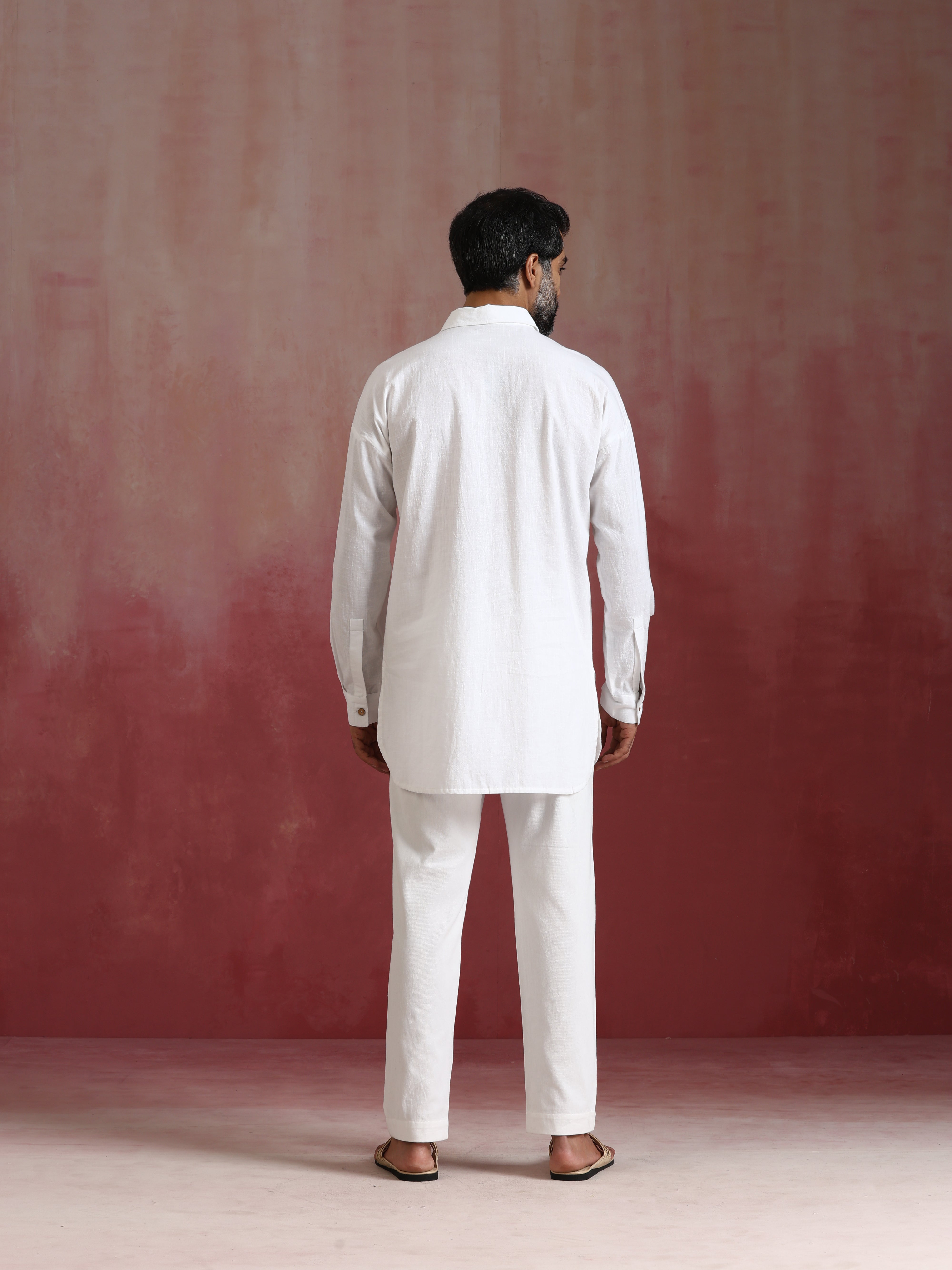 trueBrowns Men's White Cotton Co-ord set