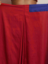 trueBrowns Red Silk Ready To Wear Saree