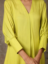 The Penelope - Lime Green Solid Textured Co-Ord Set - trueBrowns