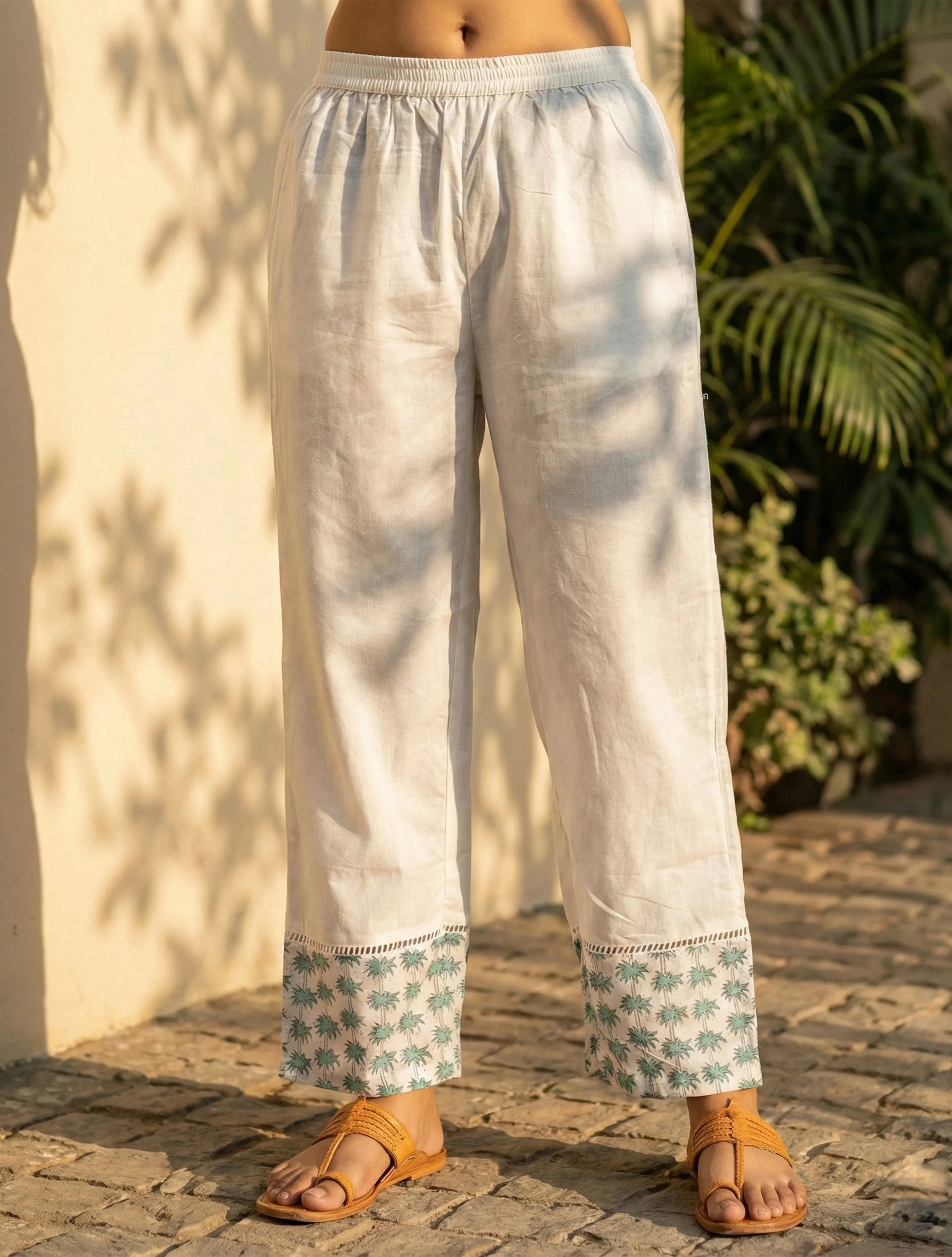 trueBrowns White Yellow Printed Anarkali Kurta Pant Dupatta Set