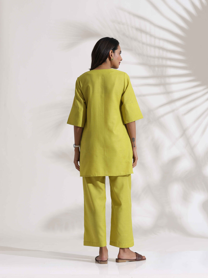 trueBrowns Lime Slub Co-ord Set