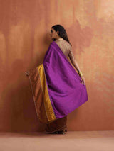 trueBrowns Purple Silk Ready To Wear Saree