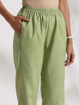 trueBrowns Green Slub Co-ord Set