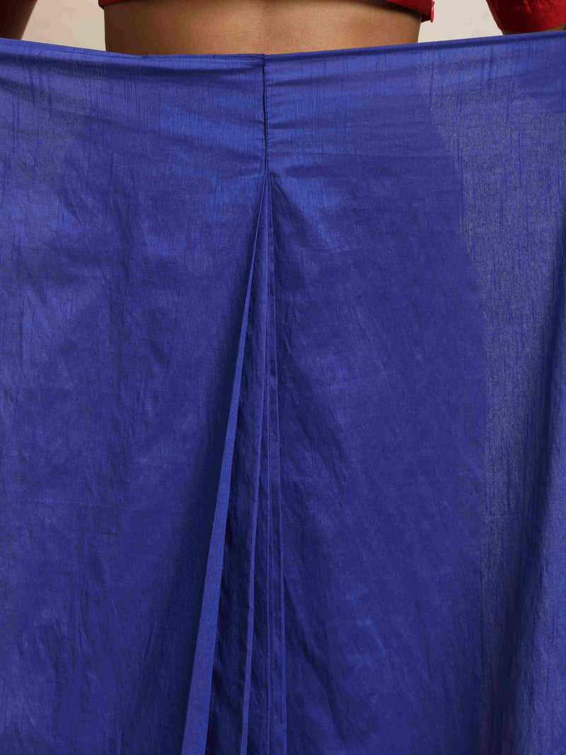 trueBrowns Blue Silk Ready To Wear Saree