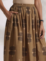 trueBrowns Beige Cotton Skirt Co-ord Set