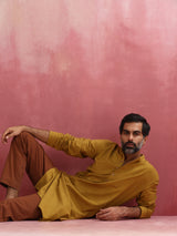 trueBrowns Men's Mustard Kurta