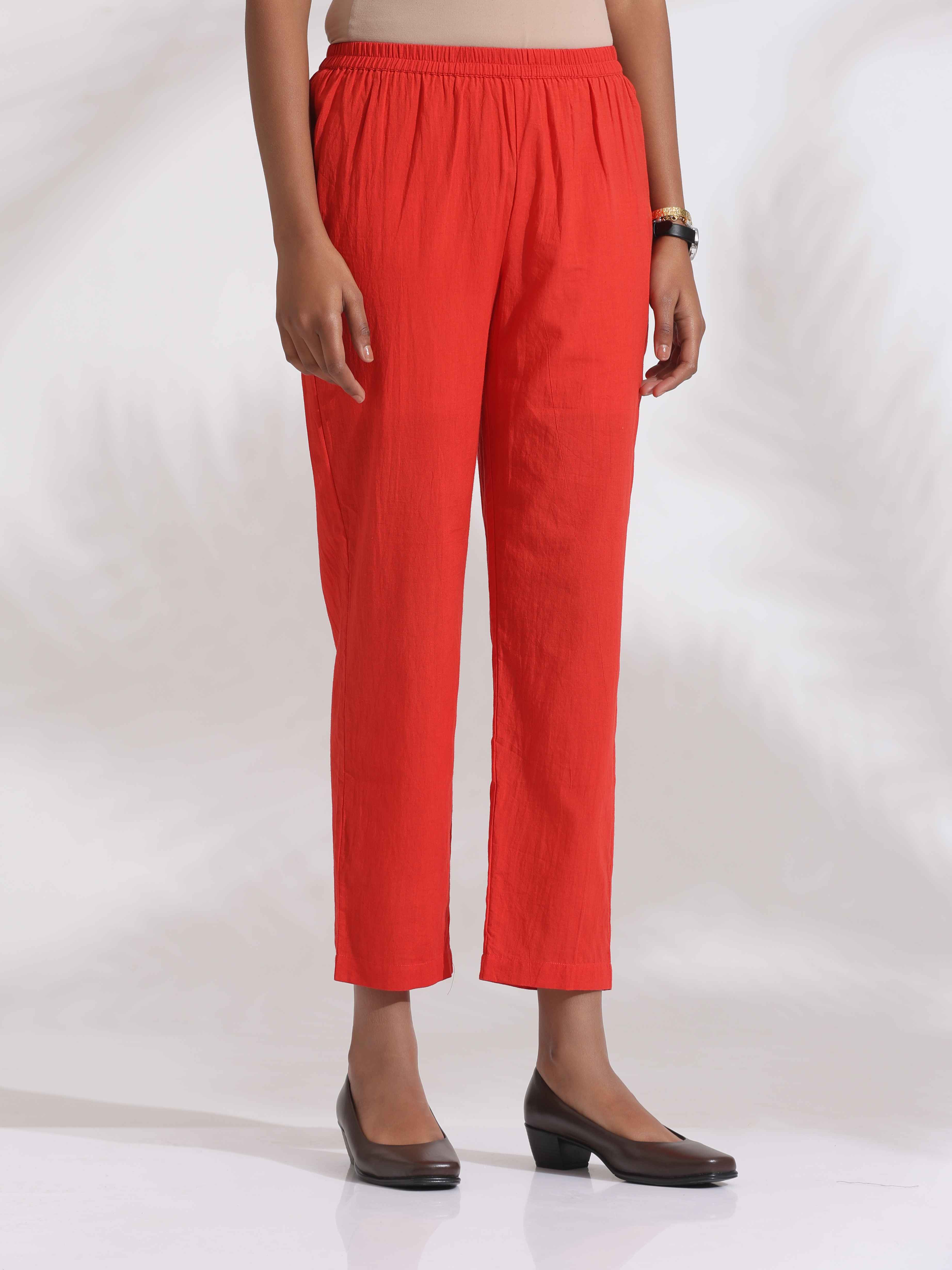 trueBrowns White Cotton Print Flared Kurta Set